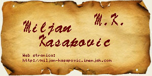 Miljan Kasapović vizit kartica